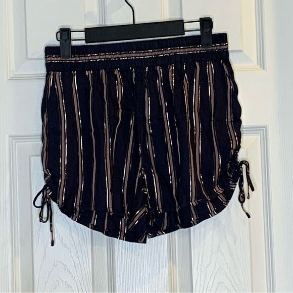 Anthropologie Cameron Metallic Striped Side Tie Shorts Size XS - Picture 5 of 13